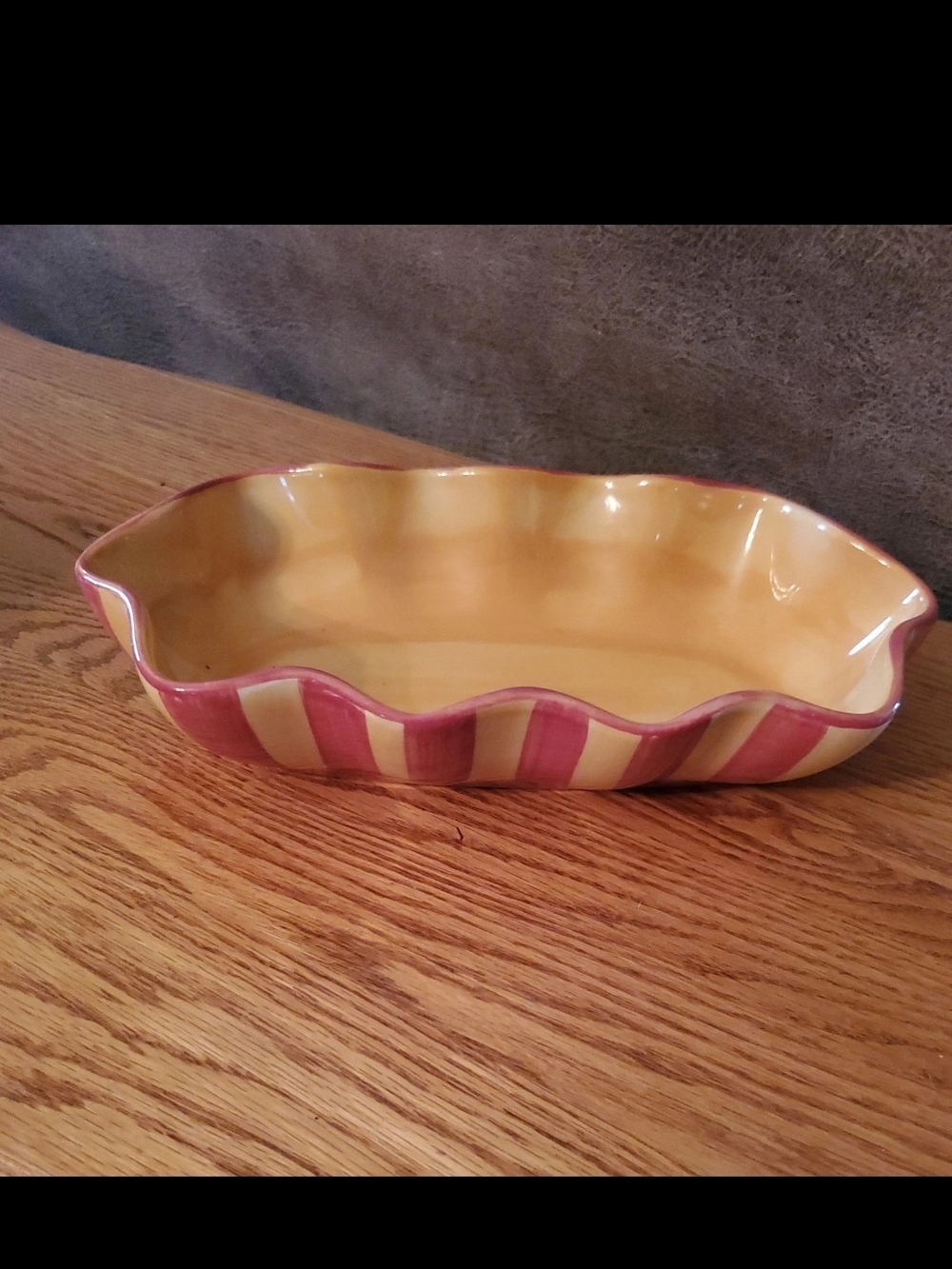 Vintage Pottery Gail Pittman Siennramic Serving Bowl - Yellow and Pink